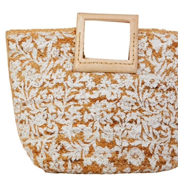 Printed Straw Tote - Picture 4 of 7